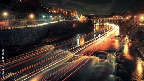 Cityscape in Motion: Artistic Light Trails of Busy Streets