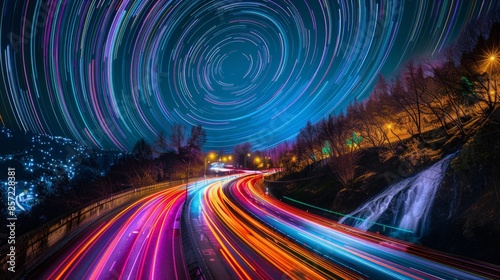 Cityscape in Motion: Artistic Light Trails of Busy Streets