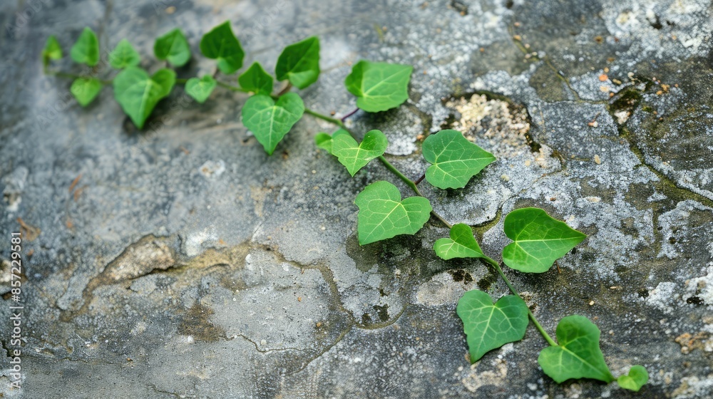 Obraz premium Plant vine growing on a stone surface