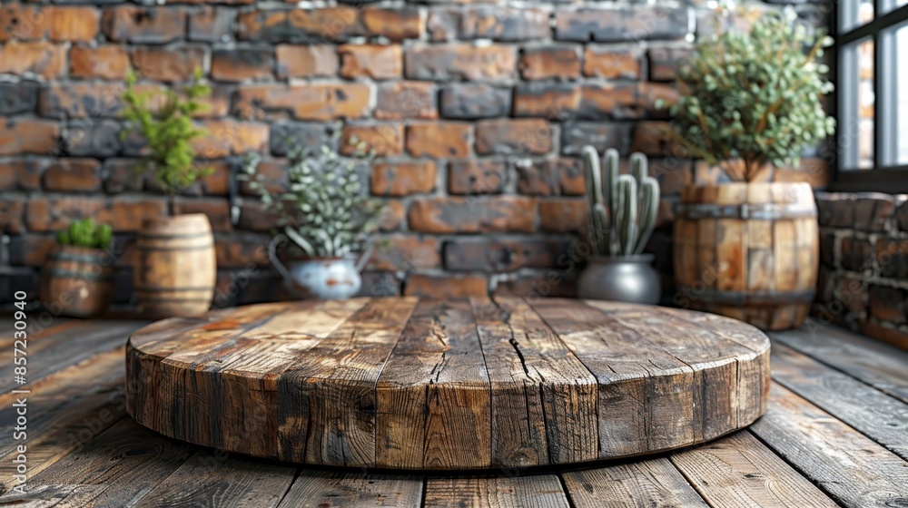 A wooden table with a vase of flowers on it A wooden table with a vase of flowers on it