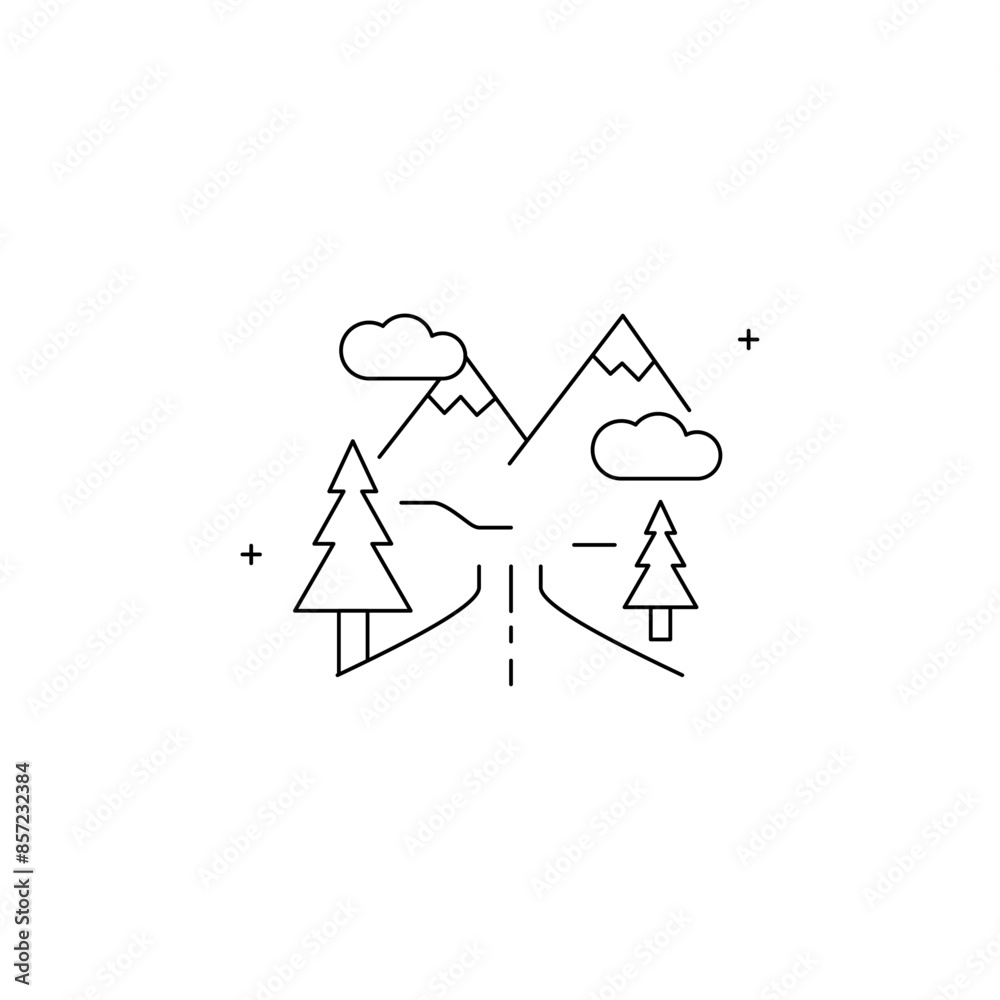 Road Trip Vector Icon Design Road Trip Vector Icon Design