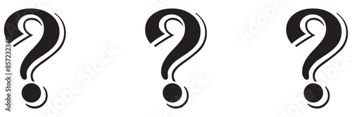 Question mark icon set. Bubble question icon, FAQ questions symbol on a white background.