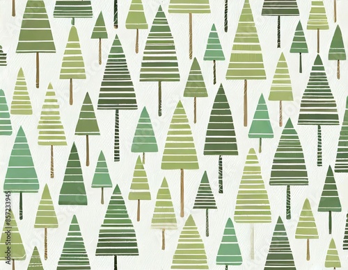 Lots of identical simple tree patterns, repeating. seamless background; pattern for textile