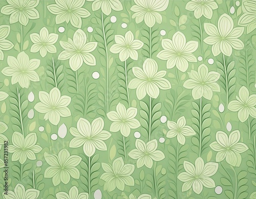 Lots of symmetrical repeating identical leaf patterns; seamless background from natural plan
