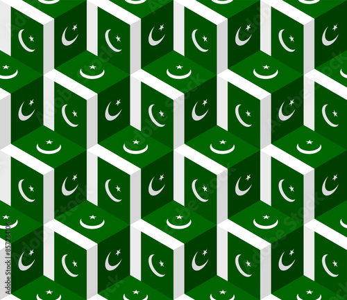 pakistan flag box pattern. vector illustration
