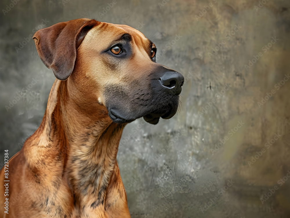A Rhodesian Ridgeback with a distinctive ridge A Rhodesian Ridgeback with a distinctive ridge