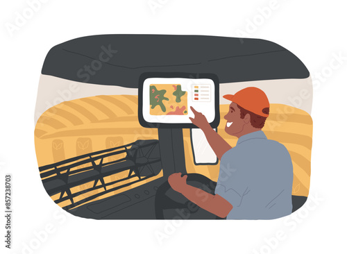 Yield monitoring isolated cartoon vector illustrations.