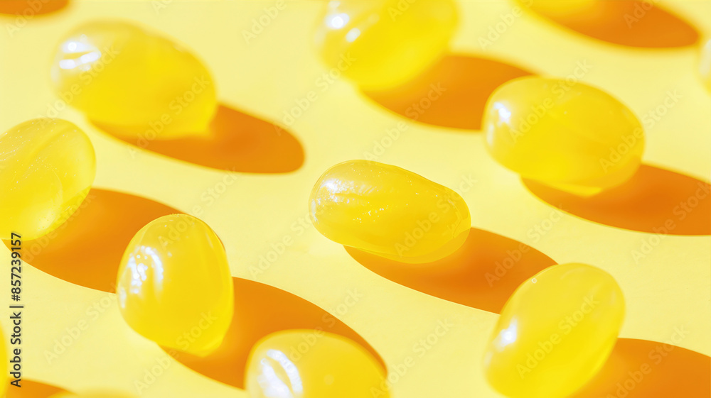 Bright Yellow Candies, Colorful Sweet Treats, Vibrant Background, Bright Yellow Candies, Colorful Sweet Treats, Vibrant Background,