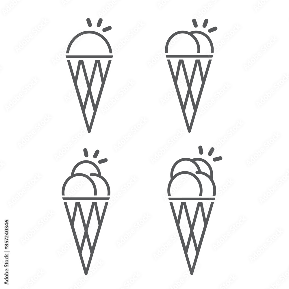 Ice cream icon, vector, sign. Ice cream icon, vector, sign.