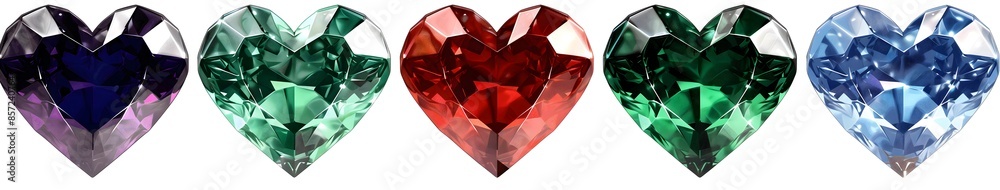 Set three heart shaped diamonds isolated transparent background Heart-Shaped Diamonds Concept Set three heart shaped diamonds isolated transparent background Heart-Shaped Diamonds Concept