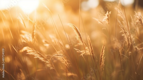 Golden Sunset Over Wheat Field. Generative AI © Svetlana