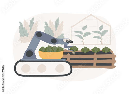 Robotic greenhouse isolated cartoon vector illustrations.