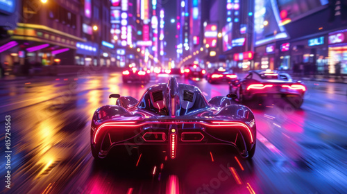 street racing video game gameplay with information datum design for console. 