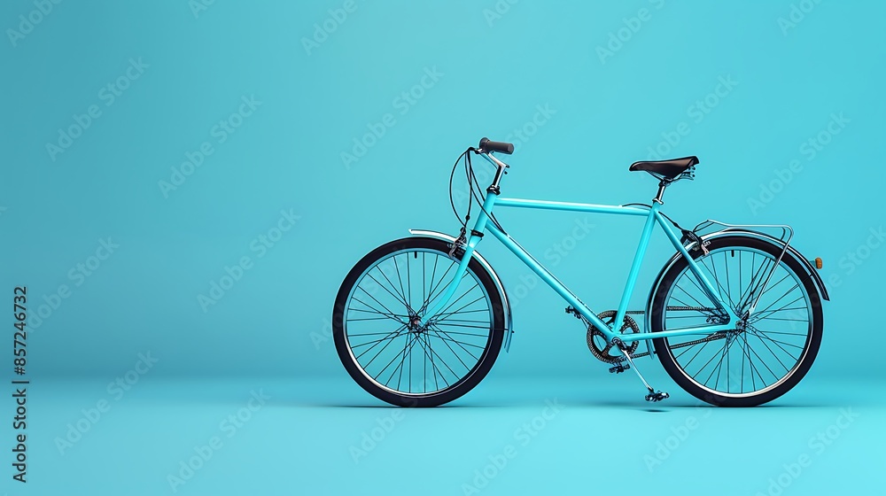 Fototapeta premium Bicycle isolated on a blue background