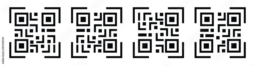 collection of QR Code vector icon. QR code sample for smartphone scanning. Isolated vector illustration. collection of QR Code vector icon. QR code sample for smartphone scanning. Isolated vector illustration.
