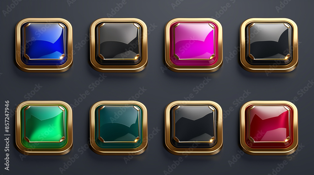 Asset of Glossy button for mobile game button icons, Illustration Asset of Glossy button for mobile game button icons, Illustration