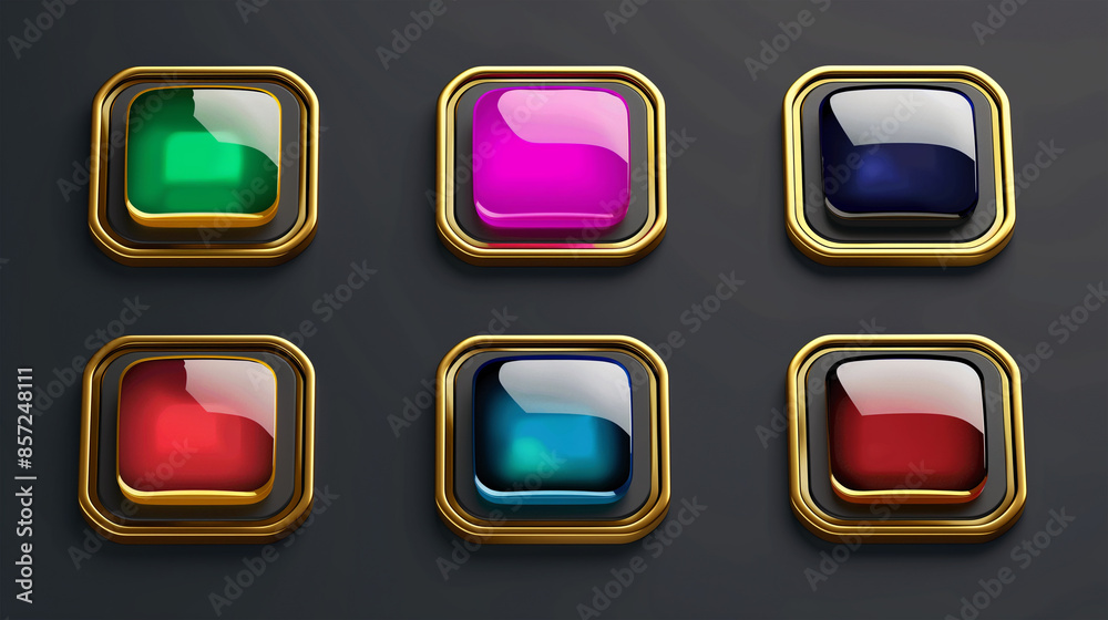 Asset of Glossy button for mobile game button icons, Illustration Asset of Glossy button for mobile game button icons, Illustration