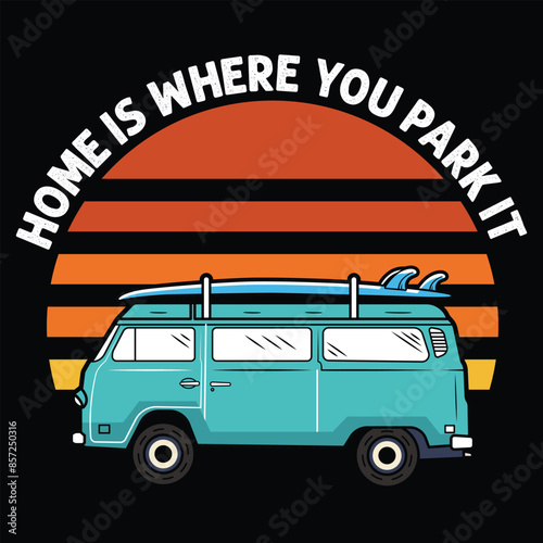 Vector camper van car illustration