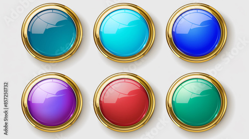 Asset of Glossy button for mobile game button icons, Illustration