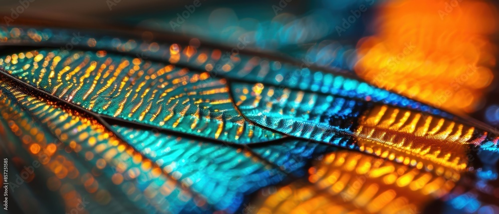 Close-up of butterfly's wing veins
