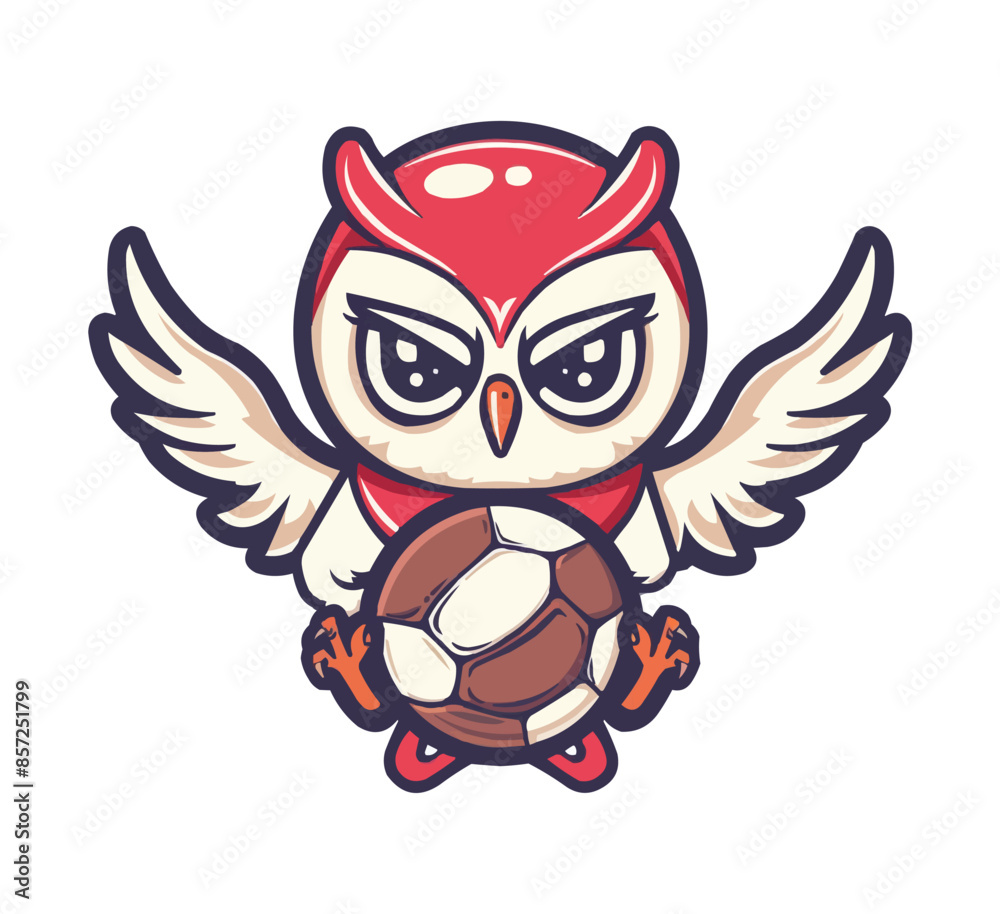 Fototapeta premium vector logo of an owl mascot for a football team