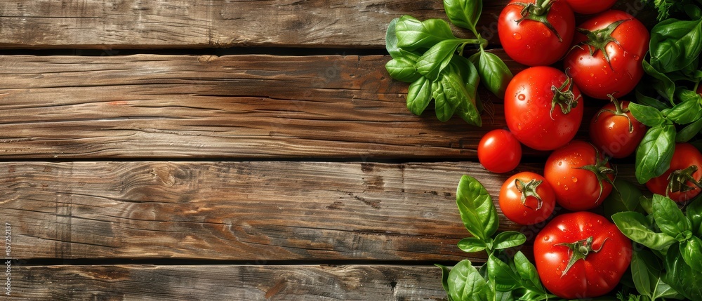Close-up of fresh vegetables on a rustic wooden table with copy space Close-up of fresh vegetables on a rustic wooden table with copy space