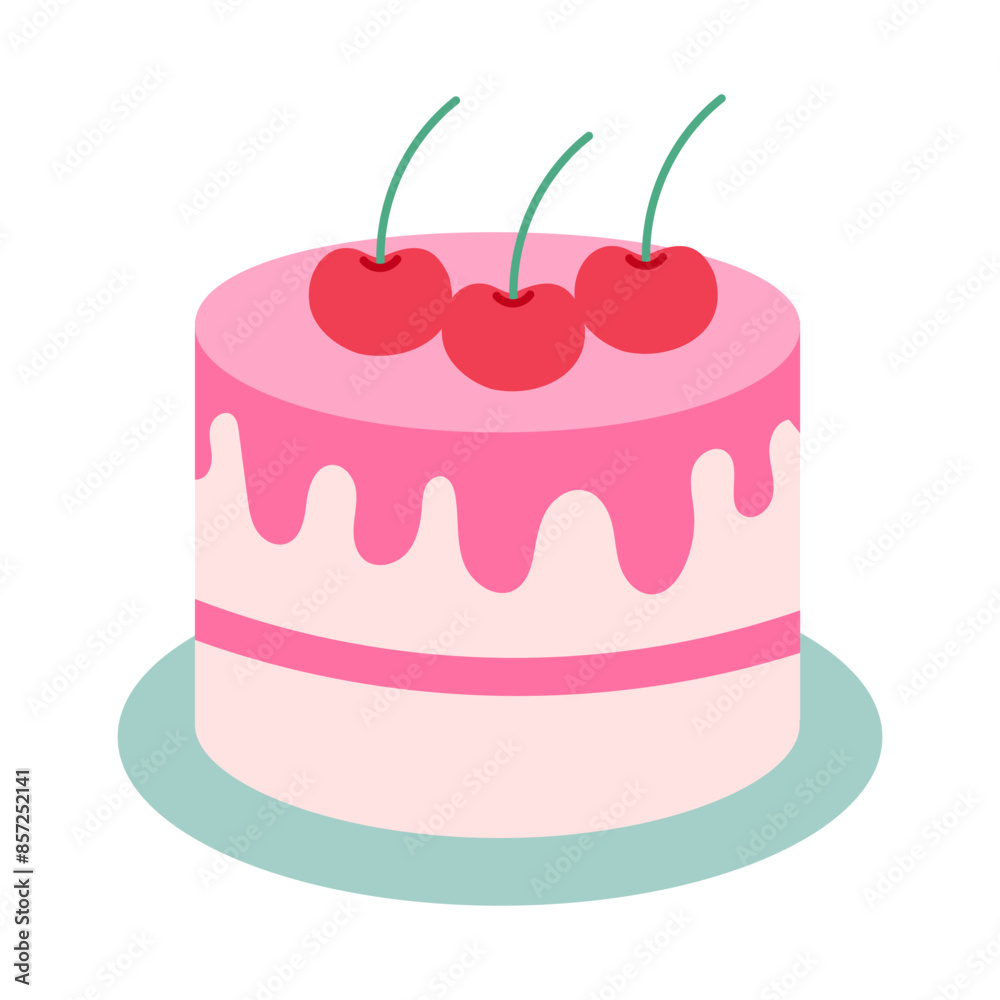 Cherry Delight: A Stylized Celebration Cake Cherry Delight: A Stylized Celebration Cake