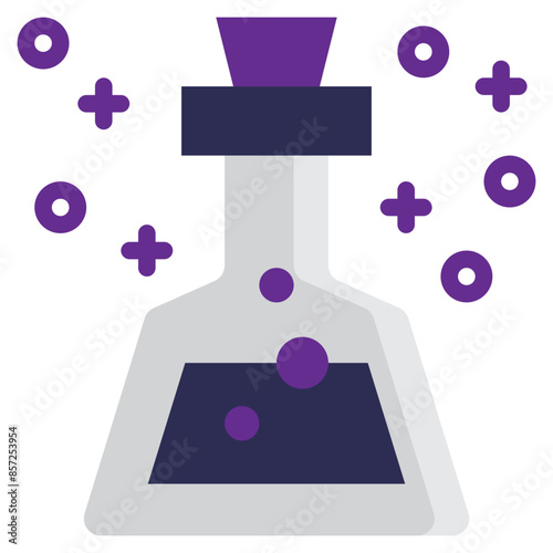 potion poison bottle item halloween flat style