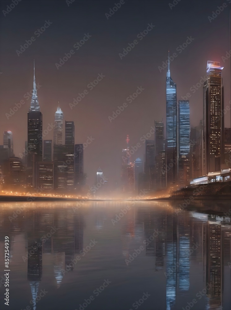 Fototapeta premium skyscrapers at night