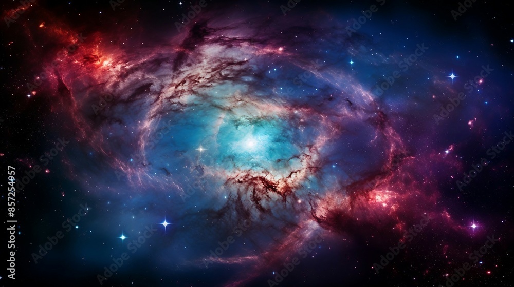 Cosmic Nebula with Vibrant Colors and Star Clusters. Generative AI Cosmic Nebula with Vibrant Colors and Star Clusters. Generative AI