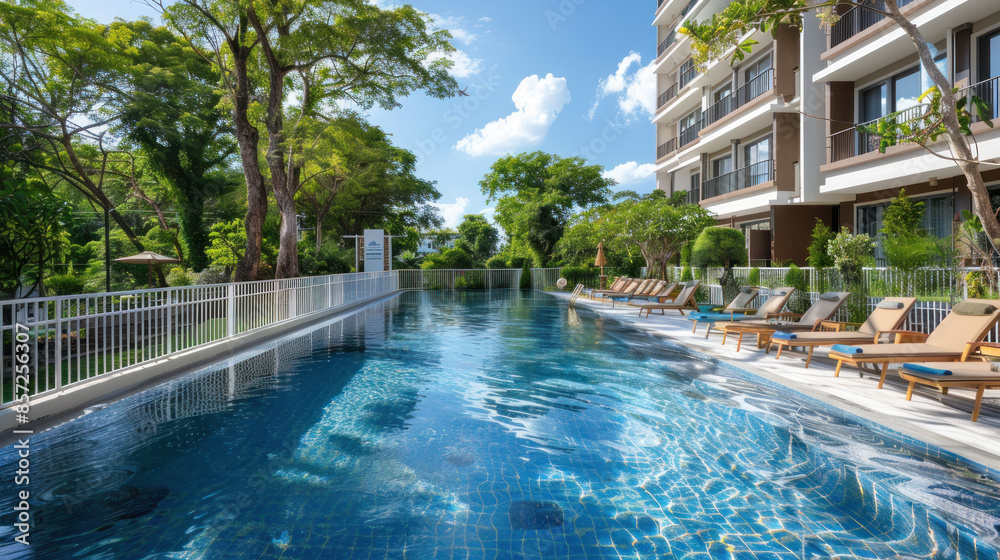 Fototapeta premium swimming pool in hotel