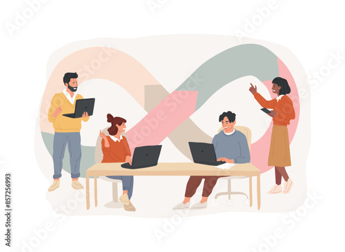 DevOps team isolated concept vector illustration.