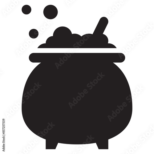 cauldron potion pot boil witch halloween solid glyph