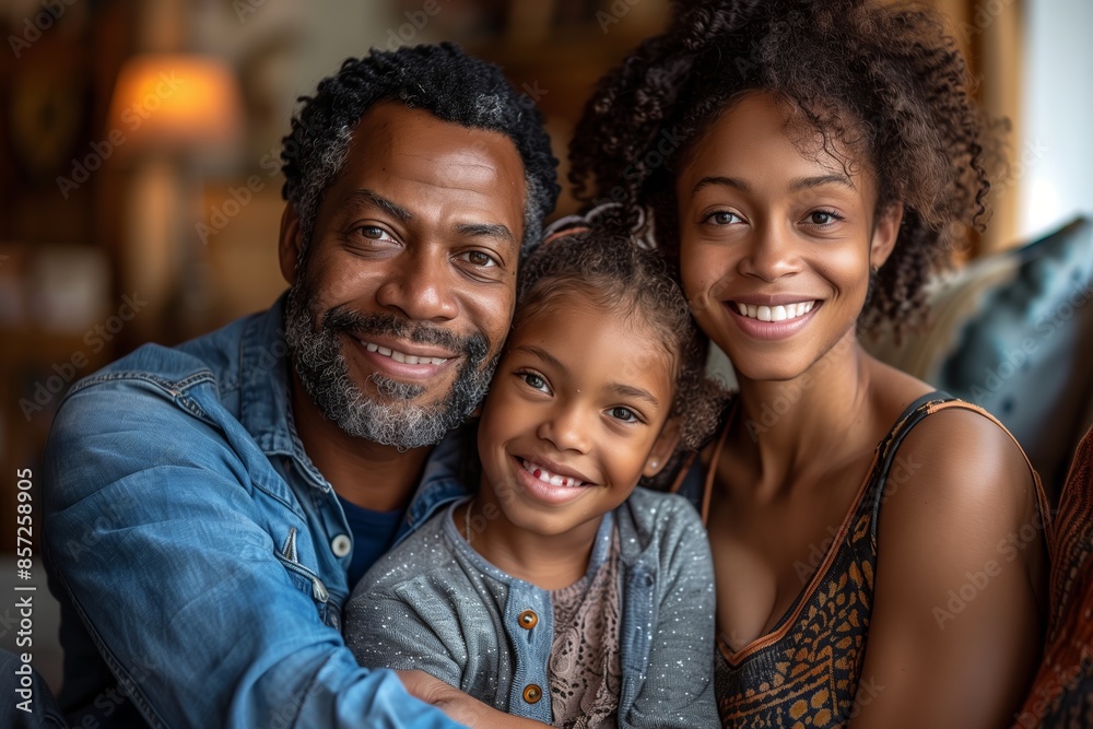 Happy Family Portrait Inside Home Happy Family Portrait Inside Home