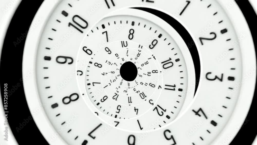 3D animation of clock spiral abstract ,Time Spiral Symbolizing 3D animation of clock spiral abstract ,Time Spiral Symbolizing