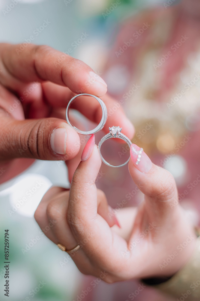 wedding rings in hand wedding rings in hand