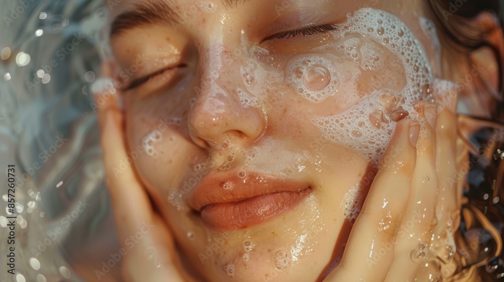 A person with sensitive skin gently washing their face with a hypoallergenic cleanser, showcasing the importance of gentle skincare routines. A person with sensitive skin gently washing their face with a hypoallergenic cleanser, showcasing the importance of gentle skincare routines.