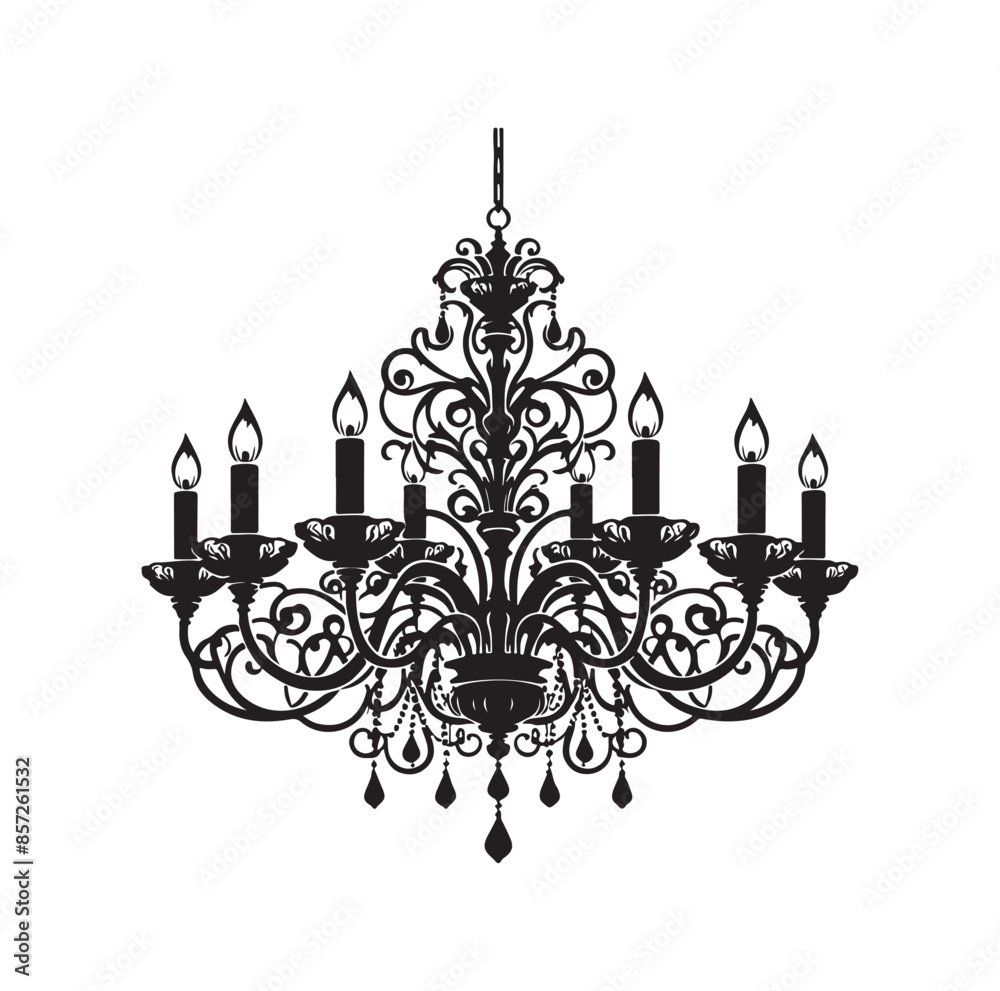 chandelier vector illustration icon silhouette style chandelier vector illustration icon silhouette style