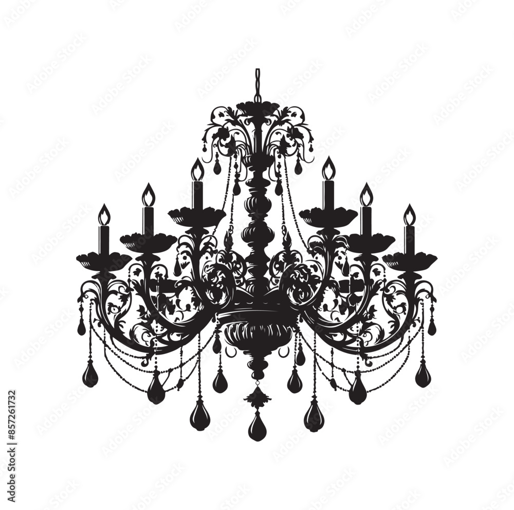 chandelier vector illustration icon silhouette style chandelier vector illustration icon silhouette style