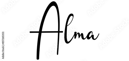 Alma - colore nero - parola nome scritta - ideale per websites, presentazioni, biglietti, banners, sweatshirt, stampe, cricut, silhouette, sublimazioni, etichette, adesivi
