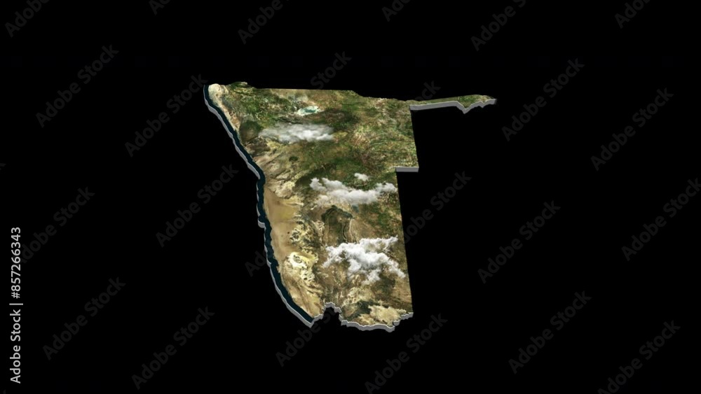 Namibia 3D Country Map Animation Transparent Alpha Namibia 3D Country Map Animation Transparent Alpha