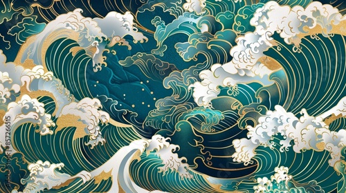 Vector illustration of tide of sea water