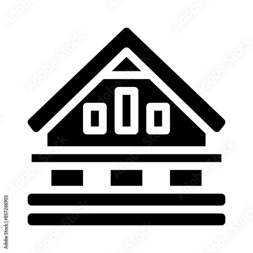 wood cabin glyph icon