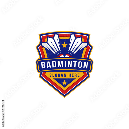 badminton badge logo design