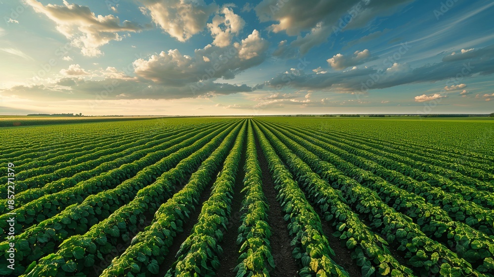 Beautiful abstract pattern of green crops field in farm land. Beautiful abstract pattern of green crops field in farm land.