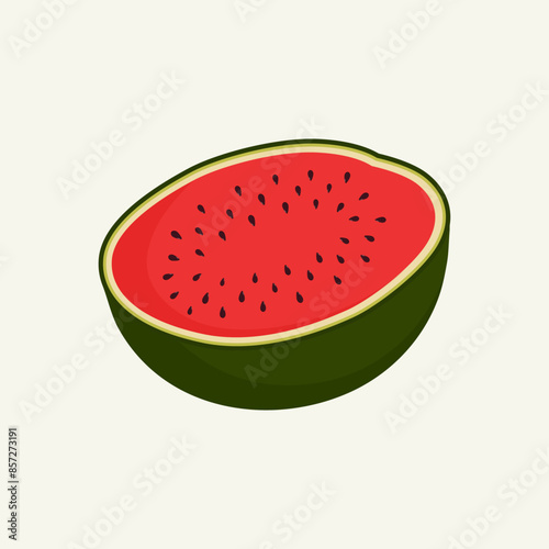 Fresh watermelon icon on a white background. Vector illustration