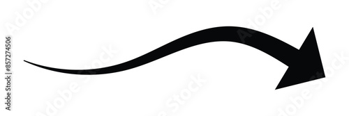 Abstract Curved black Arrow. Market movements creative concept charts, infographics. Red curve arrow of trend on transparent. Trading stock news impulses. Realistic 3d vector design