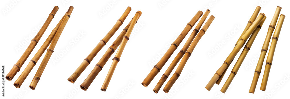 Three set of bamboo sticks collection isolated on transparent background Three set of bamboo sticks collection isolated on transparent background
