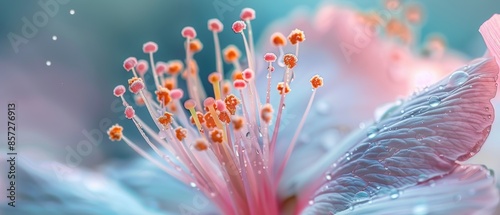 Detailed view of a blooming flower's stamen and pistil