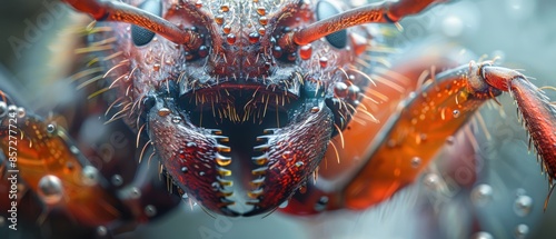 Detailed view of an ant's mandibles photo